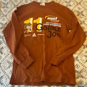 long sleeve dark orange tee shirt price negotiable